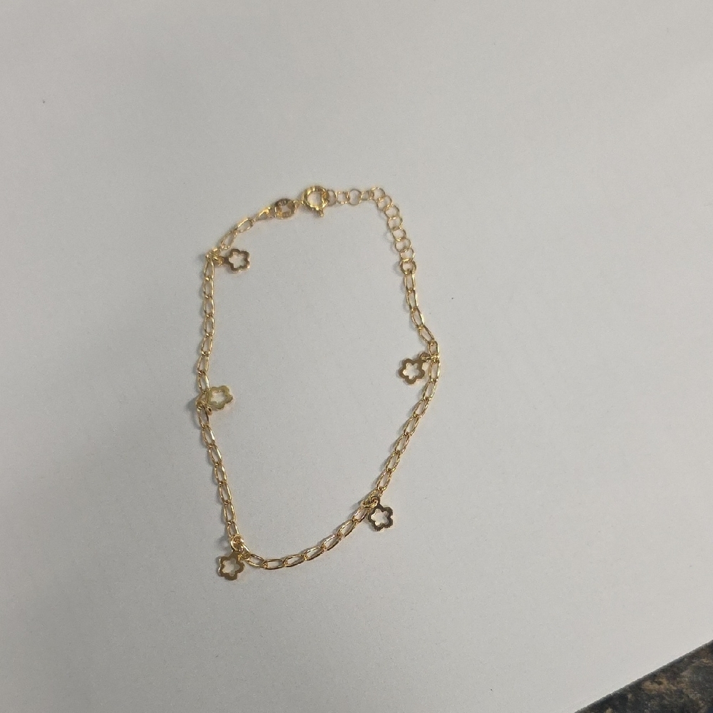 Gold Heart Charm Chain Bracelet